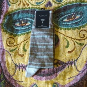 Bugatchi Men's Dress Socks - Light Blue and Brown